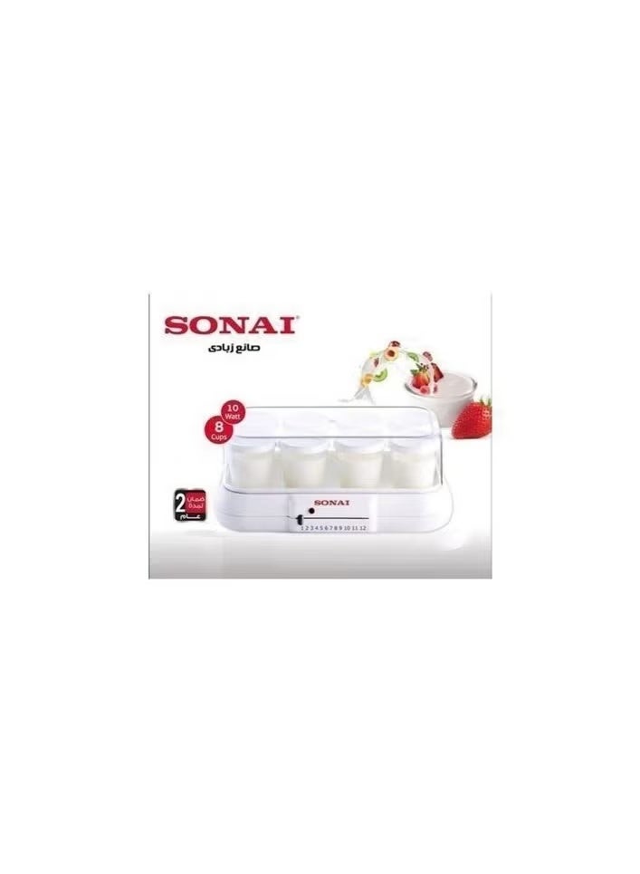 Sonai Yogurt Maker with 8 Glass Jars, 220-240V, Model MAR-1008 - White - Image 3